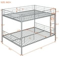 thumbnail image 6 of Kacho Full Bunk Bed, Full Over Full Metal Bunk Bed for Kids Adults, Convertible into 2 Bed, Full Bed Frame Kids Bunk Beds with Full-Length Guardrail and Ladder, Easy Assembly, No Noise Free, Silver, 6 of 9