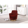 thumbnail image 4 of Swivel Barrel Chair in Red Velvet | 360 Swivel for Relaxing in Living Room | Easy-to-Clean Upholstery | Sturdy Construction, 4 of 6