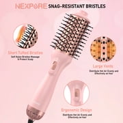 NEXPURE Blow Dryer Brush, 4-in-1 Ionic Hair Dryer Brush Volumizer, Ceramic Titanium Anti-Frizz Hot Air Brush for Medium to Long Hair Styling, Pink