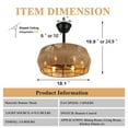 thumbnail image 6 of Cusp Barn 18 inch Ceiling Fan with Light Rattan Caged Ceiling Fan with Remote Control, Retro 6-Light Bladeless Fan for Bedroom Living Room, 6 of 12