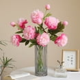 thumbnail image 5 of 6pcs Peonies Artificial Flowers Pink Artificial Ranunculus Flowers Silk Peonies with Long Stems Real Look for Spring Summer Decorations Floral Arrangements Home Table Centerpiece, 5 of 6