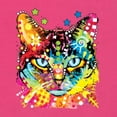 thumbnail image 5 of Wild Bobby, Dean Russo Colorful Blue Eyes Cat Cat Lover Women Slim Fit Junior Tee, Raspberry, XX-Large, 5 of 5