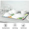 thumbnail image 7 of FREEAMG Tropical Pineapple Palm Tree Leaves Flower Summer Dish Drying Mat for Kitchen Counter 16 x 18 Inch, Microfiber Multi-Purpose Counter Rack Sink Drainer Pad, 7 of 7