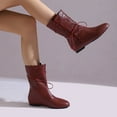 thumbnail image 3 of Mepaouo Women's Mid Calf Boots Fashion Slouch Flat Ankle Booties Slip on Walking Short Boots, 3 of 6