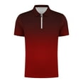 thumbnail image 4 of VgaVtl Men's Short Sleeve Polo Shirts Lapel Shirts for Men Casual Pull-On Zipper Front Relaxed Fit Gradient Print Shirts,Red XXL, 4 of 5