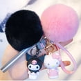 thumbnail image 2 of LLavero de Hello Kitty Sanrio Kuromi para mujer y niña, llaveros bonitos con bola de piel de conejo esponjosa, bolsa colgante, regalo YAOSANBAO BAO unisex, 2 of 2