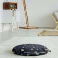 thumbnail image 3 of Night Sky Round Floor Cushion with Handle, Retro Style Sky Illustration with Cosmic Elements, Decorative Pillow for Living Room & Dorms, 18" Round, Indigo Brown, by Ambesonne, 3 of 4