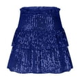 thumbnail image 6 of Hot days, bold styles SMihono Women's Mini Skirts with Shorts Cute High Waist Sequin Ruffle Flowy Glitter Short Skirts Night Out Club Party Blue 10, 6 of 7
