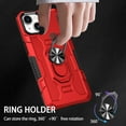 thumbnail image 3 of K-Lion for iPhone 13 6.1 Inch Case, 360° Rotating Ring Holder Stand Heavy Duty Kickstand Magnetic Car Mount Slim Military Grade Shockproof Durable Hybrid Case for iPhone 13,Red, 3 of 9