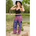 thumbnail image 7 of Happy Trunks New Harem Pants Womens Plus Hippie Bohemian Yoga Elephant - High Waisted Baggy Pants for Women (Small, Purple Honeycomb), 7 of 7