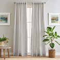 thumbnail image 2 of Peri Home 100% Linen Back Tab Lined Curtain, 95" Panel Pair, Silver, 2 of 4