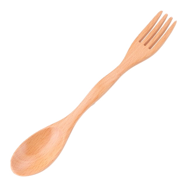 Cuchara de madera, cuchara integrada de madera de haya, tenedor de vajilla de madera, funcionalidad de alta precisión