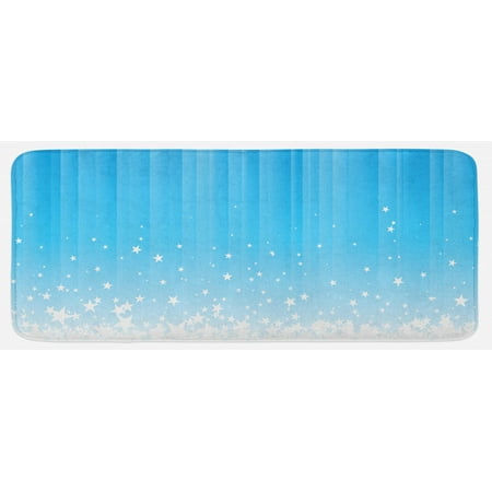 

Abstract Kitchen Mat Stars Splashing down Open Sky Vibrant Celestial Rays Beams Design Plush Decorative Kitchen Mat with Non Slip Backing 47 X 19 Sky Blue White by Ambesonne