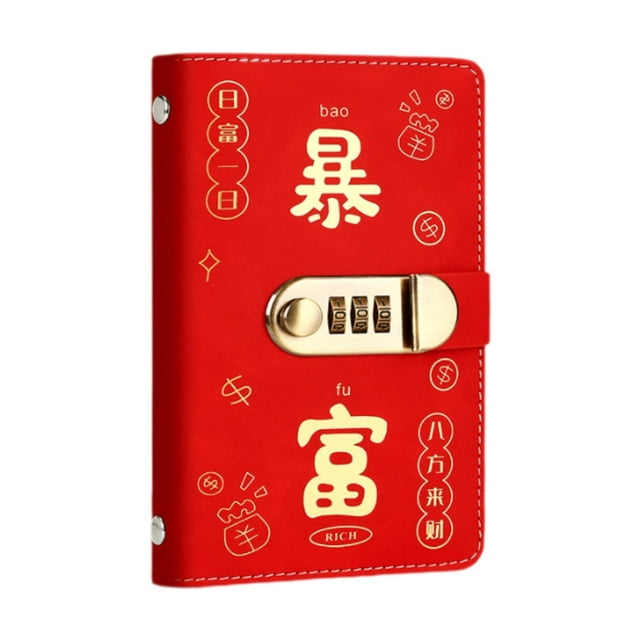 Abbracc Money Saving Binder Compact with Combination Lock with 100 Pieces Envelops Red