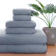 thumbnail image 3 of Unique Bargains Soft Absorbent Cotton Plush Bath Hand Towel Set 6 Pieces, Dark Blue, 3 of 8