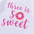 thumbnail image 5 of Kiapeise 3Pcs Toddler Baby Girls Birthday Outfit -Birthday Short Sleeve Sweet Print Tops Donut Bell Bottom Headband 1-5T, 5 of 7