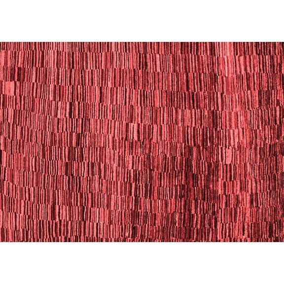 Ahgly Company Indoor Rectangle Abstract Red Modern Area Rugs, 2' x 4'