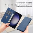 thumbnail image 5 of Allytech Galaxy S24 Plus Wallet Case with Cards Holder, PU Leather RFID Blocking Shockproof Flip Cover Stand Anti-Scratch Retro Business Wallet Case for Samsung Galaxy S24 Plus - Blue, 5 of 7