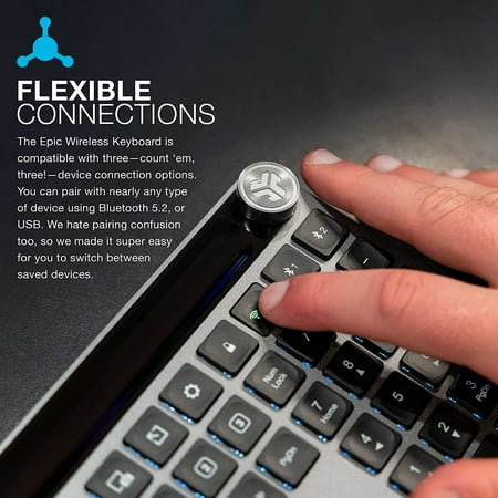 JLab - Epic Wireless Scissor Keyboard - Black