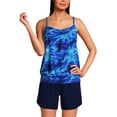 thumbnail image 3 of Lands' End Women's Chlorine Resistant Blouson Tankini Swimsuit Top, 3 of 3