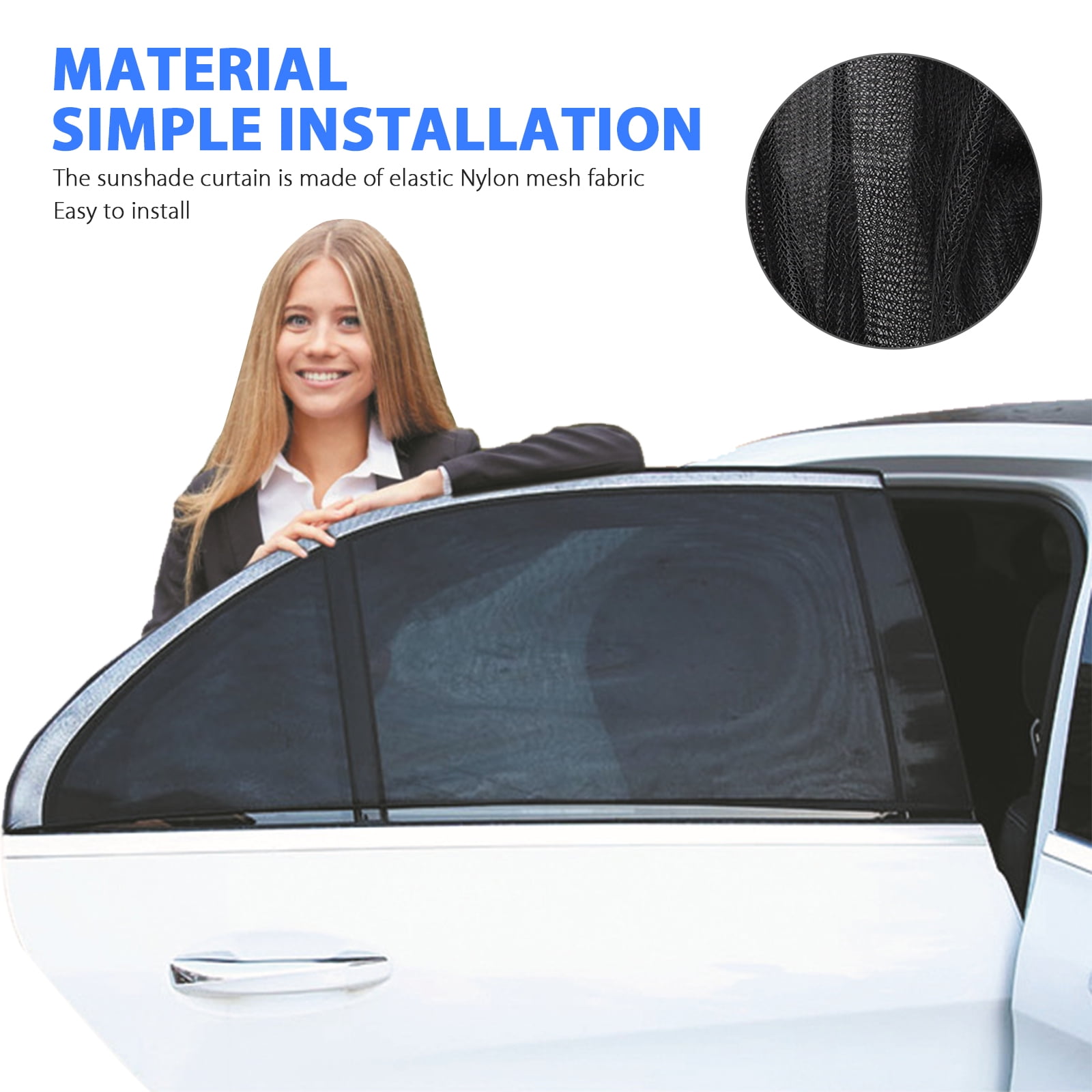4 Pack Universal Car Window Sun Shade, Breathable Mesh Car Rear Front Side Window Shade