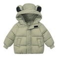 thumbnail image 2 of Ccpelsie Boys' Puffer Jacket - Full Zip Up Hooded Winter Jacket Toddler Winter Jackets for Little/Big Boys(Green,12-18 Months), 2 of 4