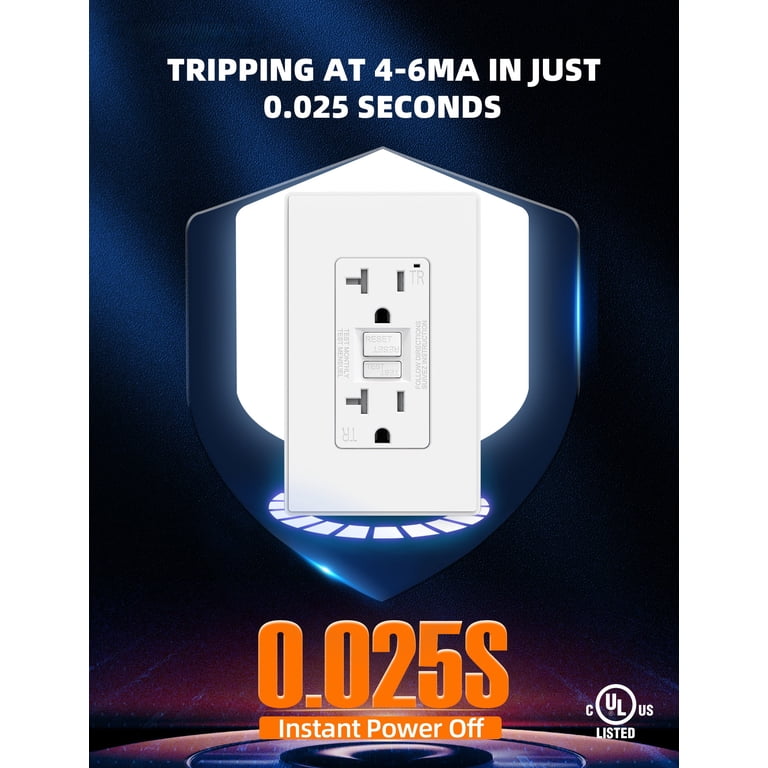 20A GFCI Outlet, Self-Testing, Tamper-Resistant photo 6
