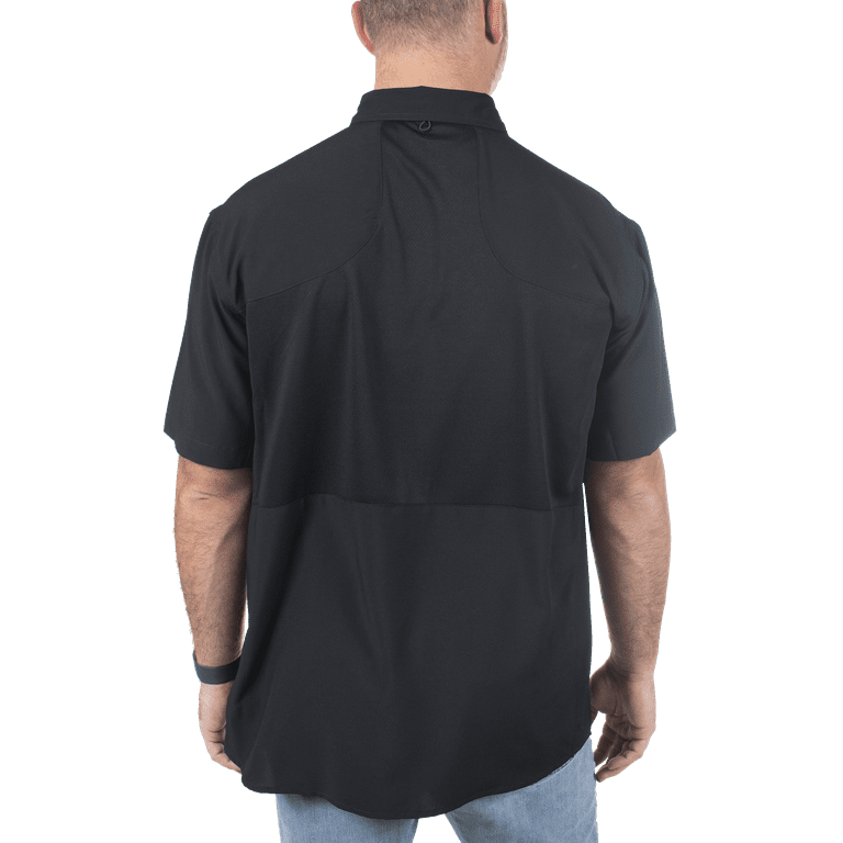 Realtree Black Mens Short Sleeve Fishing Guide Shirt- 3XL