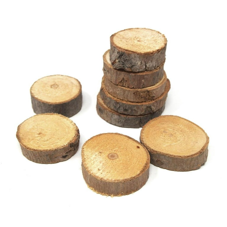 CertBuy 50 Pcs Natural Wood Slices 2.8-3 Inches, Undrilled Round