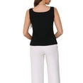 thumbnail image 3 of INSPIRE CHIC Women's Boat Neck Tops Sleeveless Business Work Summer Tank Top XS Black, 3 of 6