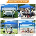 thumbnail image 4 of 10 x 10 FT Outdoor Pop-Up Canopy, Instant Party Tent, Camping Beach Gazebo, 3 Height Adjustable with 8 Stakes, 4 Sandbags, 4 Wind Ropes, Carrying Bag, Blue, 4 of 8