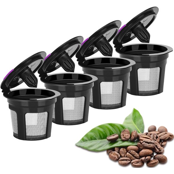 LAICAIW 4 Pack Reusable K Cups for Keurig, Refillable K CUPS Coffee Filters, Stainless Mesh Reusable Coffee Pods Compatible with Keurig 1.0 or 2.0 Keurig Coffee Maker, BPA Free