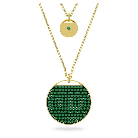 Swarovski Ginger layered pendant Green, Gold-tone plated -5642947