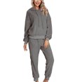thumbnail image 3 of Frontwalk Winter Warm Fleece Plush Pajamas Set for Women Soft Fuzzy Lounge Homewear Pullover Set, 3 of 6