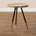 thumbnail image 3 of Baxton Studio Lauro Estampe Ronde en Marbre et Table d'Appoint en Métal Noir et Or, 3 of 6