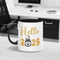 thumbnail image 4 of Hello 2025 Siberian Husky Celebrates Happy New Year Firework Balloon 11oz Accent Two-tone Mug Husky Dog Lover Gifts Coffee Tea Cup - 02024, 4 of 5