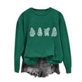 thumbnail image 5 of Halloween Sweatshirt for Women Dressy Rhinestone Ghost Pumpkin Pullover Crewneck Long Sleeve Tops Loose Fit Soft Funny Holiday Tees, 5 of 5