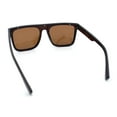 thumbnail image 5 of Polarized Mens Flat Top Horn Rim Plastic Rectangle Mogul Sunglasses All Brown, 5 of 7