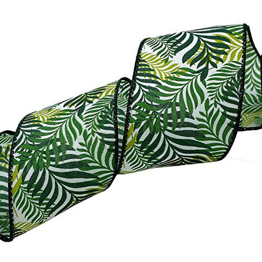 Morex Ribbon Wired Tropical Paradise Ribbon, 2-1/2 inches by 10 Yards, Fern Green, 7565.60/10-607