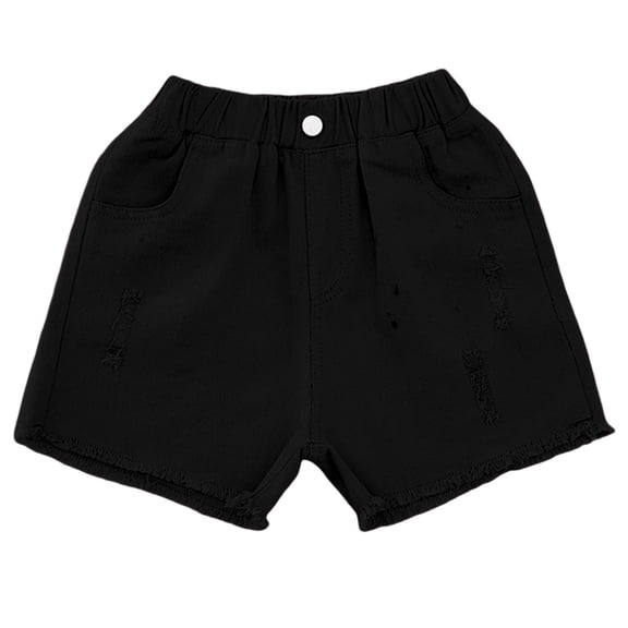 Denim Shorts for Girls Ripped High Waist Straight Leg Athletic Summer Clothes Kids Shorts 4-5 Years