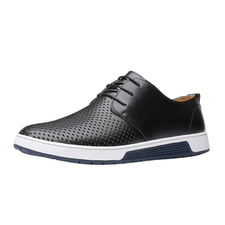 

Tangnade Casual Shoes Summer Style Mens Summer Breathable Business Leisure Hollow Solid Leather Shoes