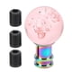 thumbnail image 1 of Pomo de palanca de cambios con adaptador M8 M10 M12, cabezal de palanca de cambios estilo burbuja transparente acrílico universal para coche, color rosa, 1 of 5