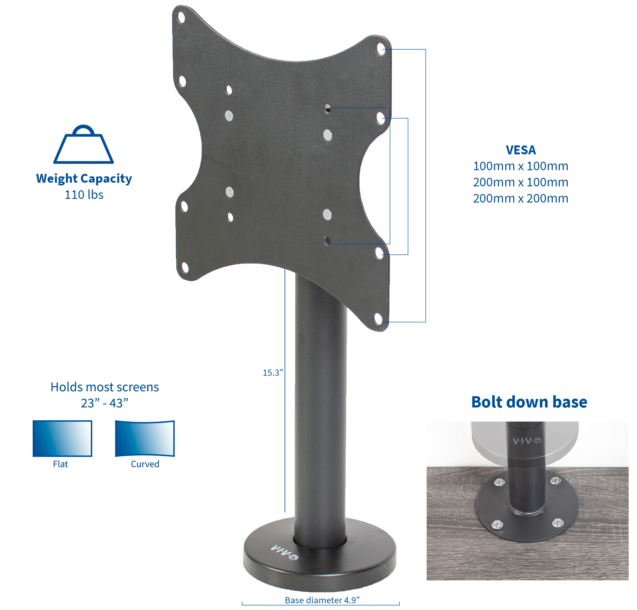 bolt down monitor mount