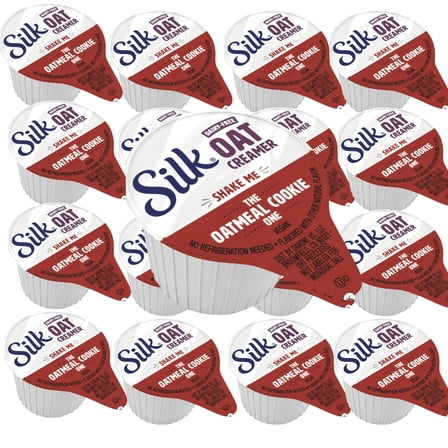 Silk Oat Creamer Cups – Oatmeal Cookie Flavor, Dairy-Free Oat Milk Coffee Creamer, Plant-Based, Non-GMO, Shelf-Stable, 25 Count (0.5 fl oz Each)