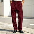 thumbnail image 4 of Thousandth Men's Corduroy Pants Classic Silm Fit Pleated Front Trousers with Belt Loops Casual Vintage Business Bottoms for Work, 4 of 7