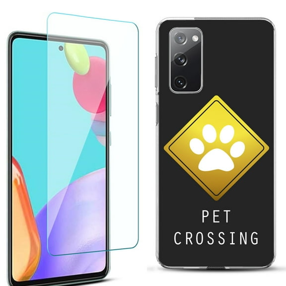 Slim-Fit Protective Phone Case for Samsung Galaxy S20 FE 5G Fan Edition, with Tempered Glass Screen Protector, by OneToughShield ® - Pet Crossing