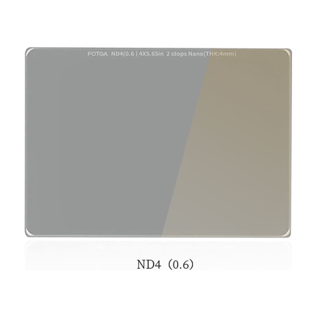 FOTGA Filtre d'Objectif 4 mm ND4(0,6) à 2 Niveaux 4x5,65 Po Filtres ND Verre Optique Étanche Résistant aux Rayures avec Revêtement Multi-Résistant