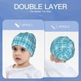 thumbnail image 6 of Honeii blue plaid Snowflake Print Kids Knit Beanie Watch Hat ,Knit Cap for Boys and Girls, 6 of 7