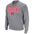 thumbnail image 2 of Men's Colosseum Heather Gray Nebraska Huskers Arch & Logo Pullover Sweatshirt, 2 of 3