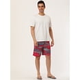 thumbnail image 4 of INSPIRE CHIC Shorts de ba?o con estampado de color en contraste de cintucon cordón de verano pahombre rojo 32, 4 of 6